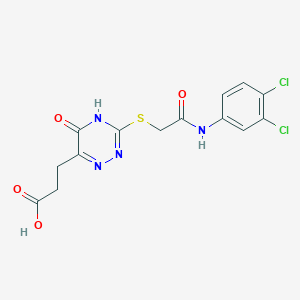 3-(3-((2-((3,4-Dichlorophenyl)amino)-2-oxoethyl)thio)-5-oxo-4,5-dihydro-1,2,4-triazin-6-yl)propanoic acid - 898607-51-7