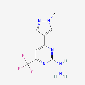 2-hydrazinyl-4-(1-methyl-1H-pyrazol-4-yl)-6-(trifluoromethyl)pyrimidine - 1004644-02-3