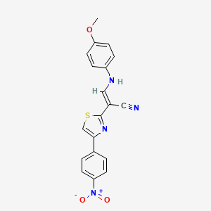 (E)-3-((4-methoxyphenyl)amino)-2-(4-(4-nitrophenyl)thiazol-2-yl)acrylonitrile - 372503-98-5