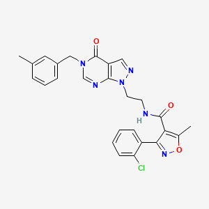 3-(2-chlorophenyl)-5-methyl-N-(2-(5-(3-methylbenzyl)-4-oxo-4,5-dihydro-1H-pyrazolo[3,4-d]pyrimidin-1-yl)ethyl)isoxazole-4-carboxamide - 922017-31-0