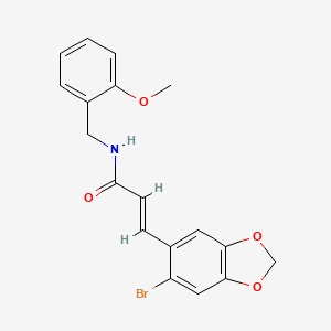 (E)-3-(6-bromo-1,3-benzodioxol-5-yl)-N-(2-methoxybenzyl)-2-propenamide - 1164476-09-8