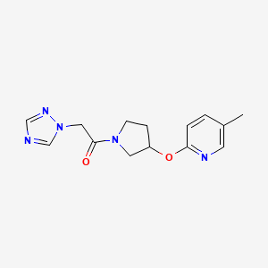 1-(3-((5-methylpyridin-2-yl)oxy)pyrrolidin-1-yl)-2-(1H-1,2,4-triazol-1-yl)ethanone - 1903350-44-6