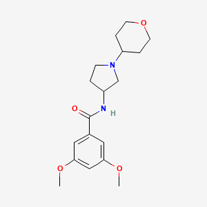 3,5-dimethoxy-N-[1-(oxan-4-yl)pyrrolidin-3-yl]benzamide - 2034521-44-1
