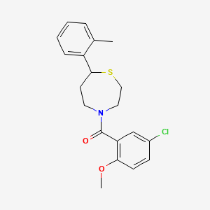 (5-Chloro-2-methoxyphenyl)(7-(o-tolyl)-1,4-thiazepan-4-yl)methanone - 1706089-98-6