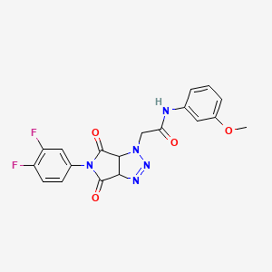 2-[5-(3,4-difluorophenyl)-4,6-dioxo-1H,3aH,4H,5H,6H,6aH-pyrrolo[3,4-d][1,2,3]triazol-1-yl]-N-(3-methoxyphenyl)acetamide - 1052609-13-8