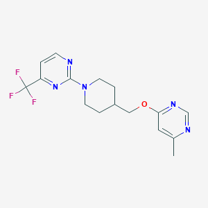 2-(4-(((6-Methylpyrimidin-4-yl)oxy)methyl)piperidin-1-yl)-4-(trifluoromethyl)pyrimidine - 2309551-55-9
