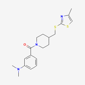 (3-(Dimethylamino)phenyl)(4-(((4-methylthiazol-2-yl)thio)methyl)piperidin-1-yl)methanone - 1428349-50-1
