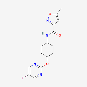 5-methyl-N-[(1r,4r)-4-[(5-fluoropyrimidin-2-yl)oxy]cyclohexyl]-1,2-oxazole-3-carboxamide - 2034502-40-2