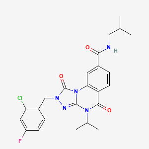 2-(2-chloro-4-fluorobenzyl)-N-isobutyl-4-isopropyl-1,5-dioxo-1,2,4,5-tetrahydro-[1,2,4]triazolo[4,3-a]quinazoline-8-carboxamide - 1105214-44-5