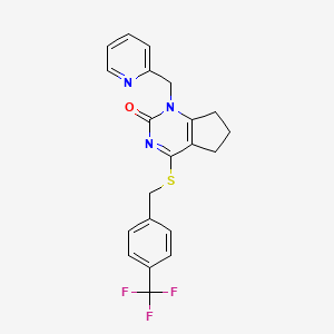 1-(pyridin-2-ylmethyl)-4-((4-(trifluoromethyl)benzyl)thio)-6,7-dihydro-1H-cyclopenta[d]pyrimidin-2(5H)-one - 900000-44-4
