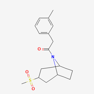1-((1R,5S)-3-(methylsulfonyl)-8-azabicyclo[3.2.1]octan-8-yl)-2-(m-tolyl)ethanone - 1704615-04-2