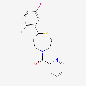 7-(2,5-difluorophenyl)-4-(pyridine-2-carbonyl)-1,4-thiazepane - 1705869-38-0