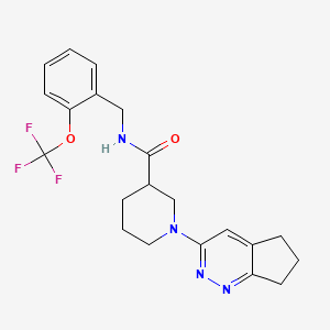 1-{5H,6H,7H-cyclopenta[c]pyridazin-3-yl}-N-{[2-(trifluoromethoxy)phenyl]methyl}piperidine-3-carboxamide - 2097858-58-5