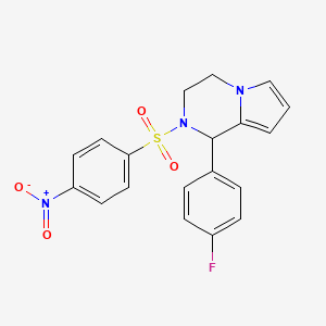 1-(4-fluorophenyl)-2-(4-nitrobenzenesulfonyl)-1H,2H,3H,4H-pyrrolo[1,2-a]pyrazine - 899948-82-4