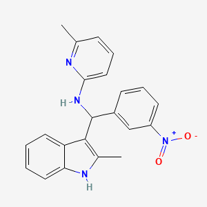 6-methyl-N-((2-methyl-1H-indol-3-yl)(3-nitrophenyl)methyl)pyridin-2-amine - 307543-57-3