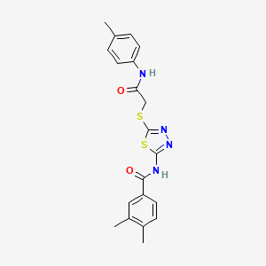 3,4-dimethyl-N-(5-((2-oxo-2-(p-tolylamino)ethyl)thio)-1,3,4-thiadiazol-2-yl)benzamide - 392291-66-6