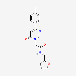 2-[4-(4-methylphenyl)-6-oxo-1,6-dihydropyrimidin-1-yl]-N-[(oxolan-2-yl)methyl]acetamide - 1058226-62-2