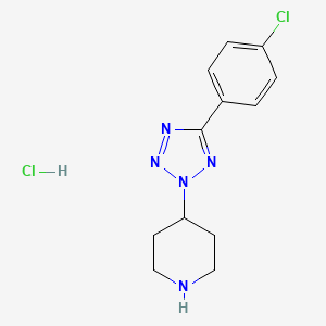 4-[5-(4-Chlorophenyl)tetrazol-2-yl]piperidine;hydrochloride - 2413878-69-8