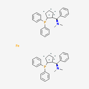 (alphaR,alphaR)-1,1'-Bis[alpha-(dimethylamino)benzyl]-(S,S)-2,2'-bis(diphenylphosphino)ferrocene - 210842-74-3