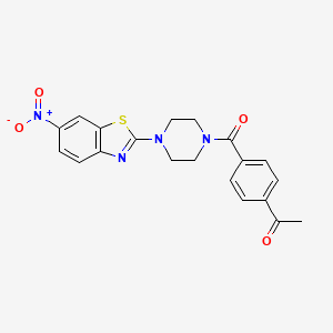 1-(4-(4-(6-Nitrobenzo[d]thiazol-2-yl)piperazine-1-carbonyl)phenyl)ethanone - 897474-00-9