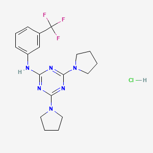 4,6-bis(pyrrolidin-1-yl)-N-[3-(trifluoromethyl)phenyl]-1,3,5-triazin-2-amine hydrochloride - 1179496-68-4