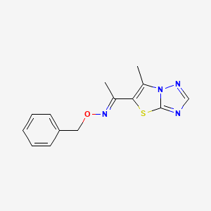 (E)-(benzyloxy)(1-{6-methyl-[1,2,4]triazolo[3,2-b][1,3]thiazol-5-yl}ethylidene)amine - 478245-57-7