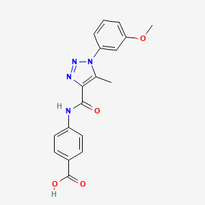 4-(1-(3-methoxyphenyl)-5-methyl-1H-1,2,3-triazole-4-carboxamido)benzoic acid - 923107-26-0