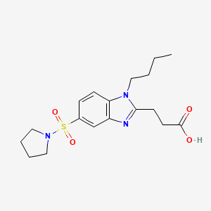 3-[1-butyl-5-(pyrrolidine-1-sulfonyl)-1H-1,3-benzodiazol-2-yl]propanoic acid - 790681-55-9