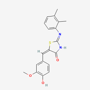 (2E,5E)-2-((2,3-dimethylphenyl)imino)-5-(4-hydroxy-3-methoxybenzylidene)thiazolidin-4-one - 356572-83-3