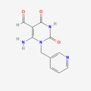 6-Amino-2,4-dioxo-1-(pyridin-3-ylmethyl)-1,2,3,4-tetrahydropyrimidine-5-carbaldehyde - 929858-47-9