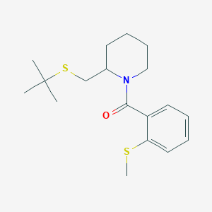 (2-((Tert-butylthio)methyl)piperidin-1-yl)(2-(methylthio)phenyl)methanone - 2034568-85-7
