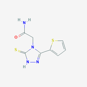 2-[3-sulfanyl-5-(thiophen-2-yl)-4H-1,2,4-triazol-4-yl]acetamide - 929972-36-1