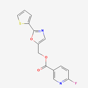 (2-Thiophen-2-yl-1,3-oxazol-5-yl)methyl 6-fluoropyridine-3-carboxylate - 1385412-13-4