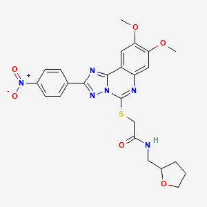 2-{[8,9-dimethoxy-2-(4-nitrophenyl)-[1,2,4]triazolo[1,5-c]quinazolin-5-yl]sulfanyl}-N-[(oxolan-2-yl)methyl]acetamide - 902433-72-1