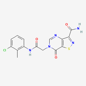 6-{[(3-chloro-2-methylphenyl)carbamoyl]methyl}-7-oxo-6H,7H-[1,2]thiazolo[4,5-d]pyrimidine-3-carboxamide - 1251595-52-4