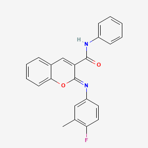 (2Z)-2-[(4-fluoro-3-methylphenyl)imino]-N-phenyl-2H-chromene-3-carboxamide - 1327168-49-9