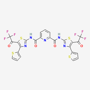 N2,N6-bis(4-(thiophen-2-yl)-5-(2,2,2-trifluoroacetyl)thiazol-2-yl)pyridine-2,6-dicarboxamide - 392325-20-1