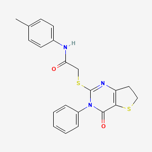 2-((4-oxo-3-phenyl-3,4,6,7-tetrahydrothieno[3,2-d]pyrimidin-2-yl)thio)-N-(p-tolyl)acetamide - 686770-32-1