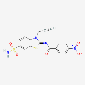 (Z)-4-nitro-N-(3-(prop-2-yn-1-yl)-6-sulfamoylbenzo[d]thiazol-2(3H)-ylidene)benzamide - 887201-94-7