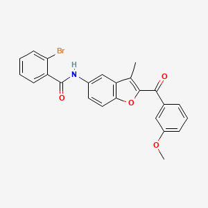 2-bromo-N-[2-(3-methoxybenzoyl)-3-methyl-1-benzofuran-5-yl]benzamide - 929504-97-2