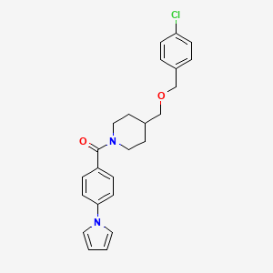 4-{[(4-chlorophenyl)methoxy]methyl}-1-[4-(1H-pyrrol-1-yl)benzoyl]piperidine - 1396685-10-1