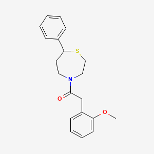 2-(2-methoxyphenyl)-1-(7-phenyl-1,4-thiazepan-4-yl)ethan-1-one - 1797572-69-0