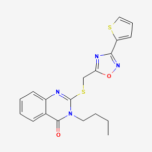 3-butyl-2-({[3-(thiophen-2-yl)-1,2,4-oxadiazol-5-yl]methyl}sulfanyl)-3,4-dihydroquinazolin-4-one - 946215-34-5