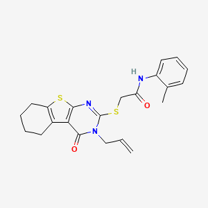 2-[(3-allyl-4-oxo-3,4,5,6,7,8-hexahydro[1]benzothieno[2,3-d]pyrimidin-2-yl)sulfanyl]-N-(2-methylphenyl)acetamide - 421577-84-6