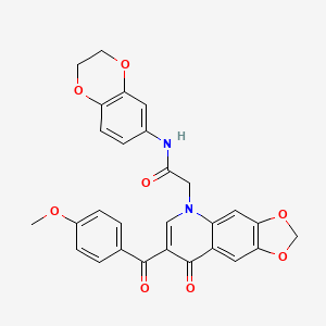 N-(2,3-dihydro-1,4-benzodioxin-6-yl)-2-[7-(4-methoxybenzoyl)-8-oxo-2H,5H,8H-[1,3]dioxolo[4,5-g]quinolin-5-yl]acetamide - 866341-70-0