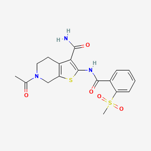6-acetyl-2-(2-methanesulfonylbenzamido)-4H,5H,6H,7H-thieno[2,3-c]pyridine-3-carboxamide - 896368-84-6