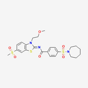 (Z)-4-(azepan-1-ylsulfonyl)-N-(3-(2-methoxyethyl)-6-(methylsulfonyl)benzo[d]thiazol-2(3H)-ylidene)benzamide - 864977-12-8