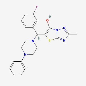 5-((3-Fluorophenyl)(4-phenylpiperazin-1-yl)methyl)-2-methylthiazolo[3,2-b][1,2,4]triazol-6-ol - 851810-49-6