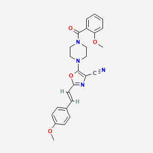 5-[4-(2-methoxybenzoyl)piperazin-1-yl]-2-[(E)-2-(4-methoxyphenyl)ethenyl]-1,3-oxazole-4-carbonitrile - 940988-48-7