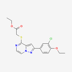 Ethyl {[2-(3-chloro-4-ethoxyphenyl)pyrazolo[1,5-a]pyrazin-4-yl]thio}acetate - 1105240-36-5